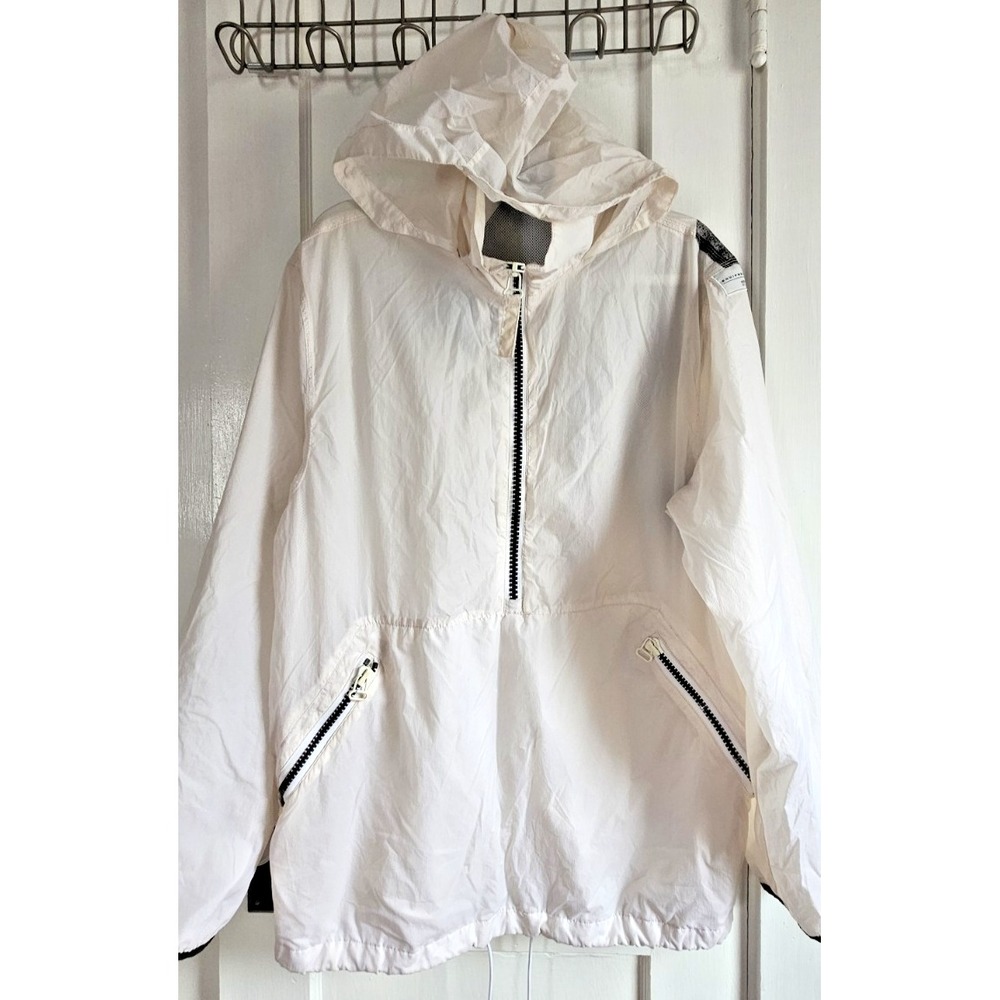 ADIDAS Equipment 1/2 zip windbreaker hoodie 100% Nylon off white‎  men Sz L